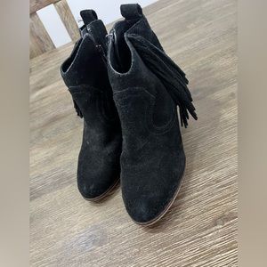 Black suede boots